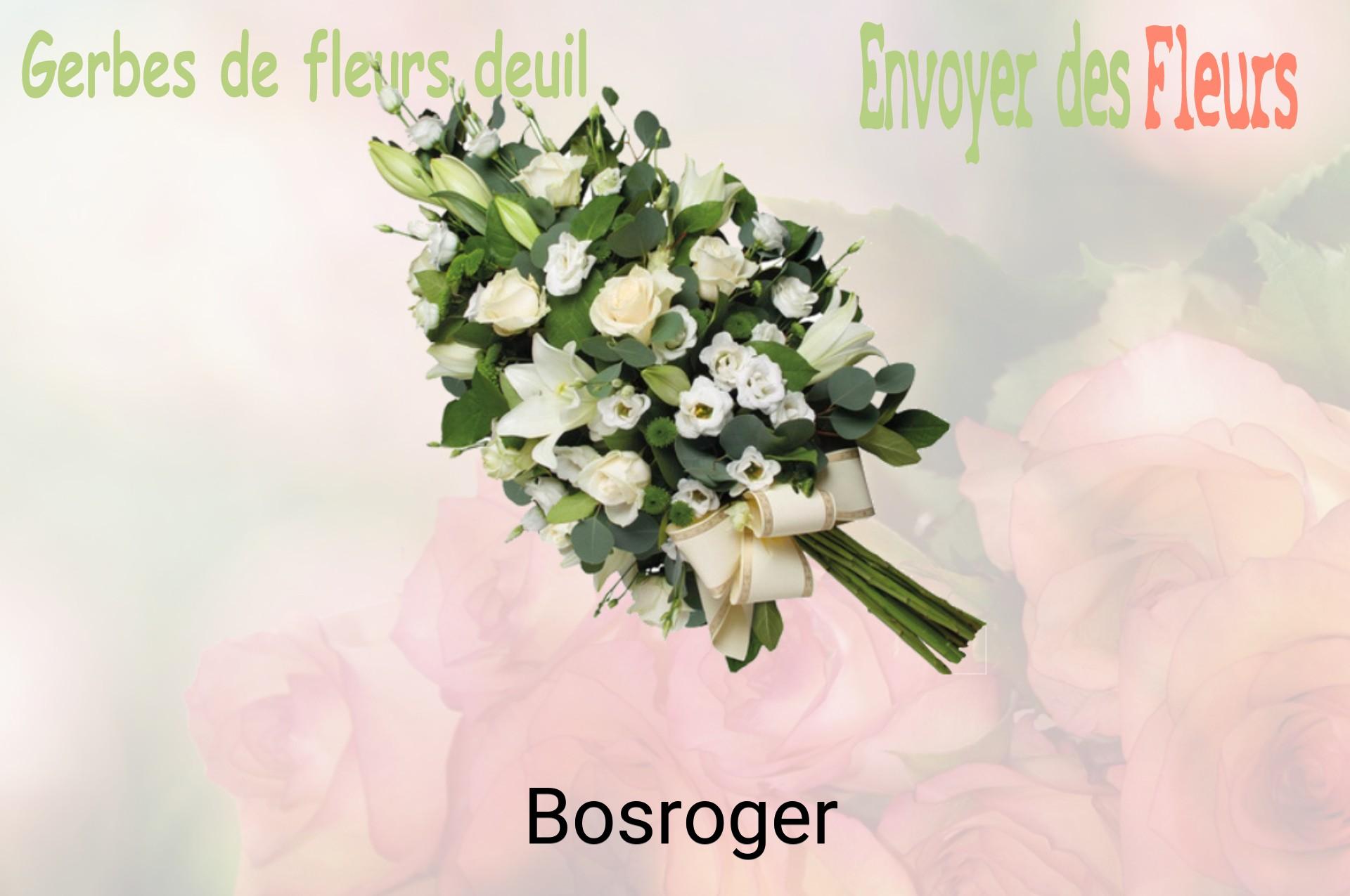 Gerbe de fleurs de deuil livrée à Bosroger